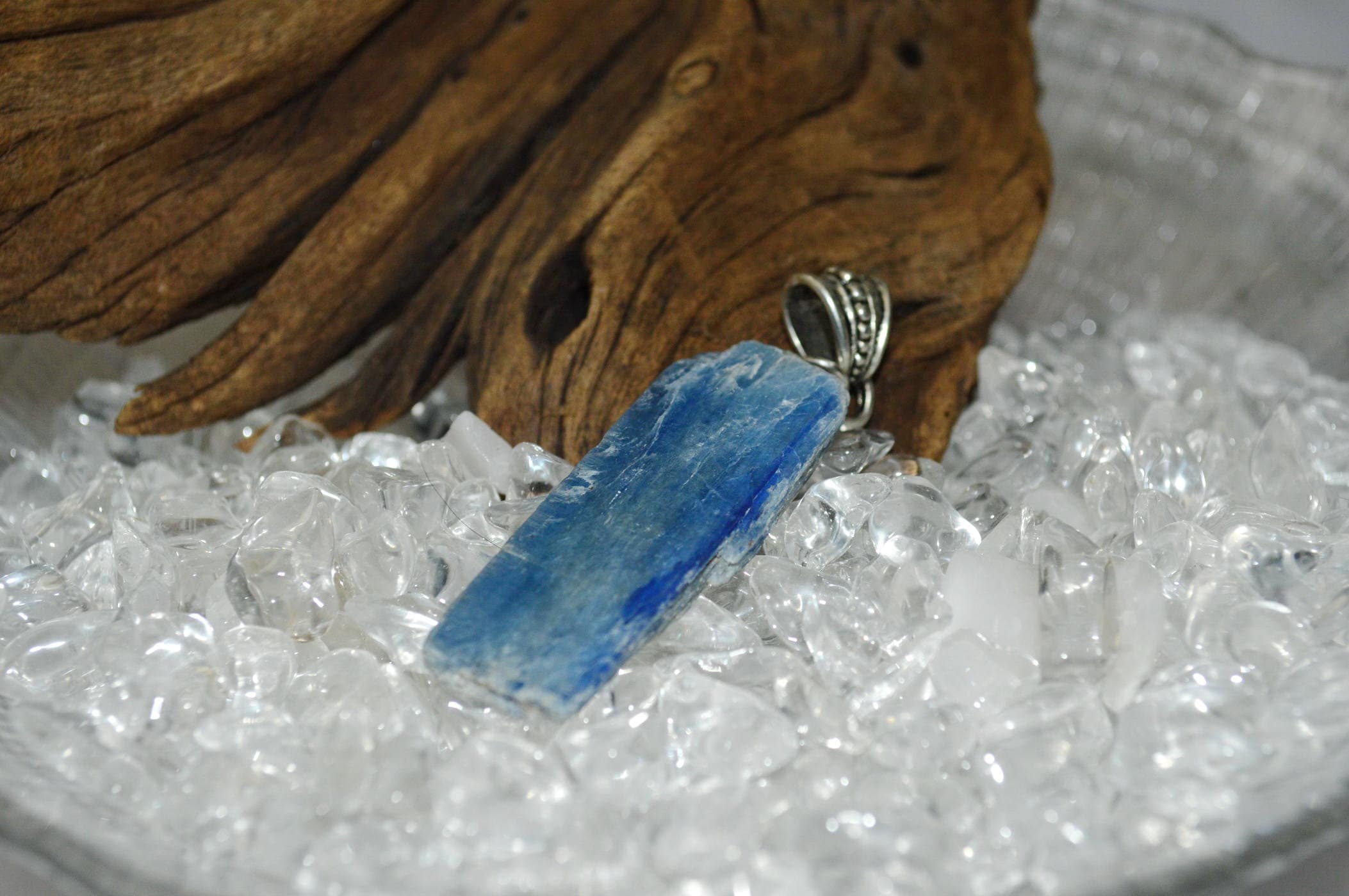 Kyanite Pendant, Raw Kyanite Pendant . Blue Stone Pendant . Blue Kyanite  Pendant . Christmas Pendants . Gifts Under 15 Dollars