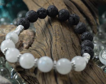 Rainbow Moonstone Diffuser Bracelet