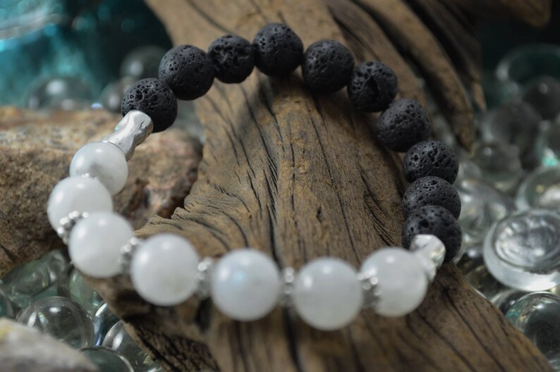 Rainbow Moonstone Diffuser Bracelet Moonstone Aromatherapy Etsy