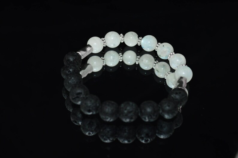 Rainbow Moonstone Diffuser Bracelet Moonstone Aromatherapy Etsy