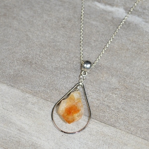 Raw Citrine Necklace, Raw Citrine Point Necklace, Healing Citrine Necklace, Chakra Healing Necklace, Valentine&#39;s Gift