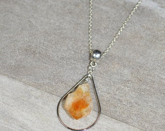 Raw Citrine Necklace, Raw Citrine Point Necklace, Healing Citrine Necklace, Chakra Healing Necklace, Valentine's Gift