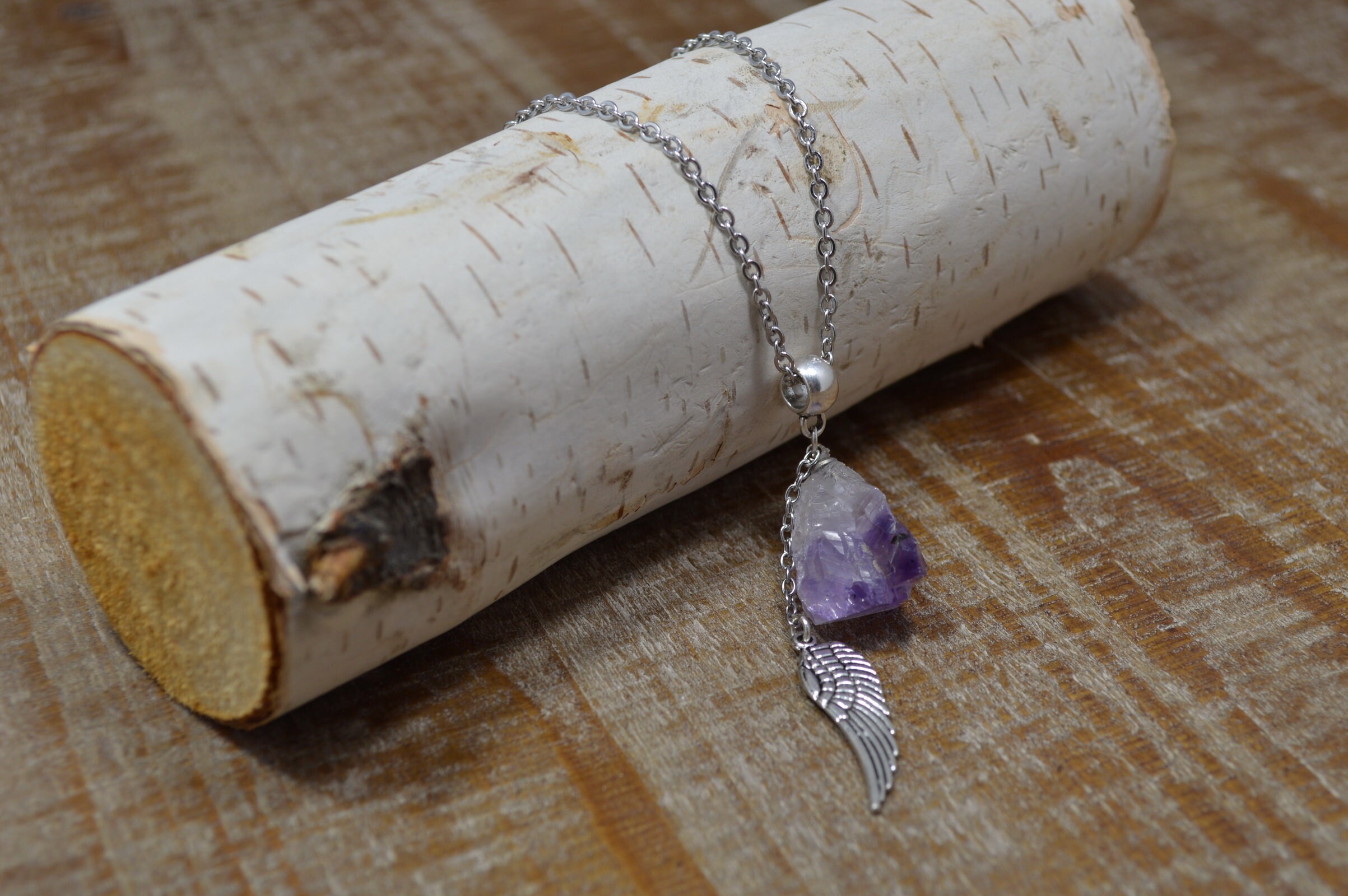 Angel Wing Necklace With Birthstone Stones Angel Wing Necklace