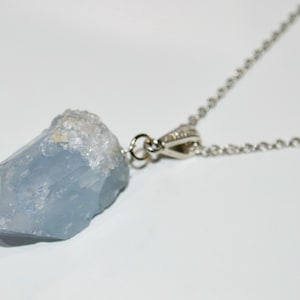 Celestite Necklace, Healing Raw Celestite Necklace, Raw Celestite Pendant Necklace,  Healing Crystal Necklace