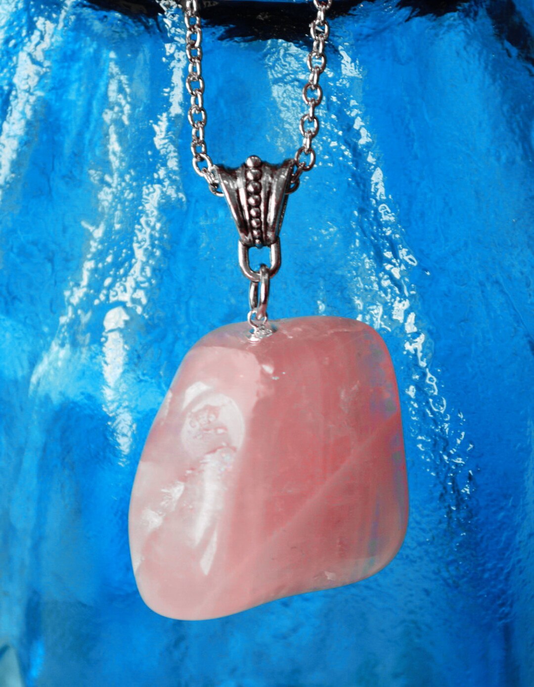 Rose Quartz Necklace, Healing Rose Quartz Necklace, Heart Chakra