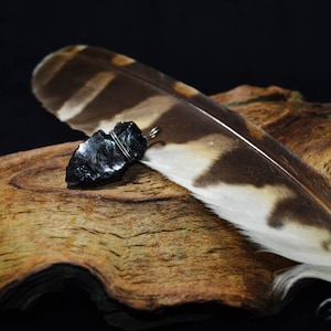 Raw Obsidian Pendant, Raw Obsidian Arrowhead Pendant, Gifts Under 15 Dollars, Healing Obsidian Arrowhead Pendant
