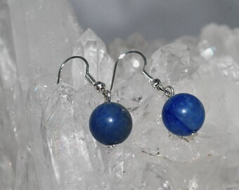 Blue Aventurine Earrings, Healing Blue Aventurine Bead Earrings,  Blue Earrings, Gifts Under 15 Dollars, Gift for Her