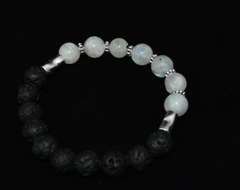 Rainbow Moonstone Diffuser Bracelet