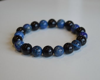 Lapis and Tourmaline Bracelet, Tourmaline and Lapis Healing Bracelet,  Healing Crystal Jewelry