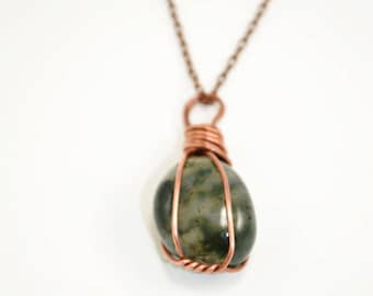 Labradorite Copper Necklace, Labradorite Copper Wrapped Necklace, Chakra Healing Necklace,  Healing Crystal Jewelry