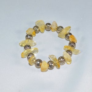 Citrin Armband, Citrin Nugget Armband, Solar Plexus Chakra Armband, Heilung Citrin Nugget Armband