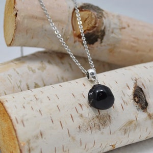 Apache Tears Necklace, Tumbled Apache Tears Necklace,  Black Stone Jewelry, Protection Stone Necklace, Boho Black Jewelry