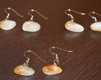 Citrine Earrings, Healing Citrine Earrings,  Chakra Healing Citrine Earrings