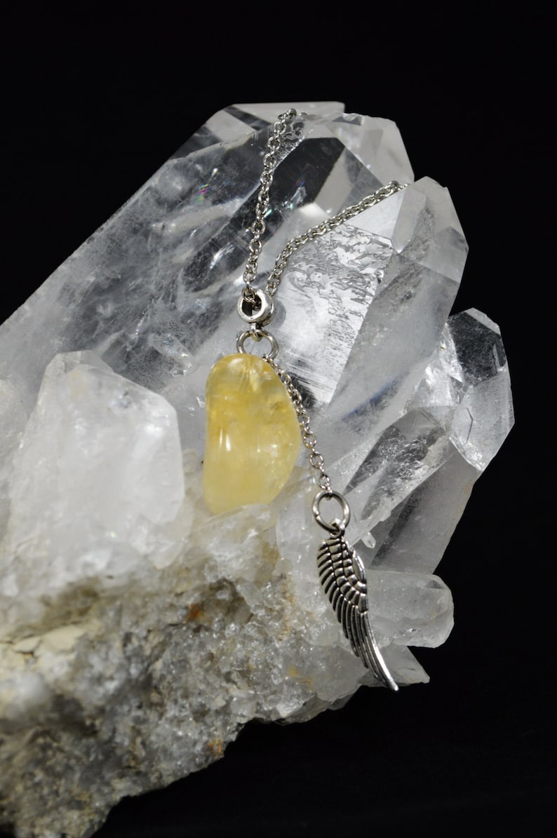 Inspitational Guardian Angel Citrine Necklace Guardian Angel Spiritual Citrine Necklace Valentine/'s Gift Citrine Angel Wing Necklace