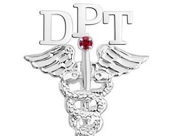 DPT Graduation Pin in Silver Doctor PT