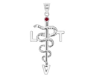 Licensed Vet Tech LVT Charm in Silver