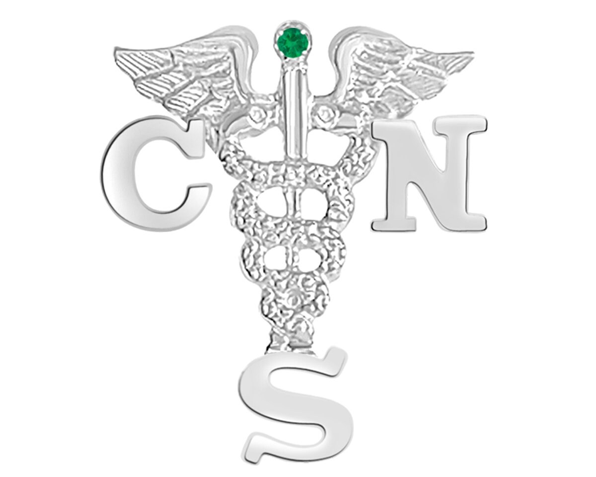 CNS Graduation Nursing Pin in Silver