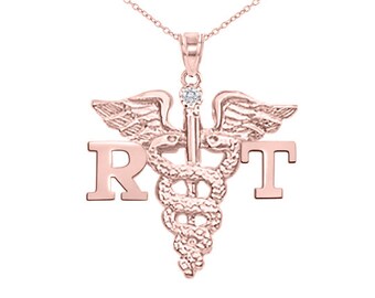 14K Rose Gold Respiratory RT Necklace - Diamond