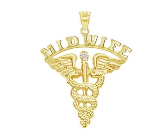 Midwife Graduation Charm 14K Yellow Gold