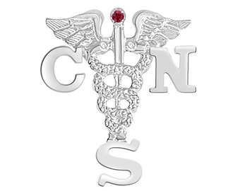 CNS Graduation Nursing Pin in Silver