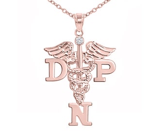 DNP Nurse Diamond Necklace 14K Rose Gold