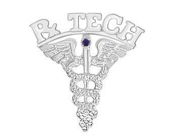 Pharmacy Rx Tech Graduation Pin Silver