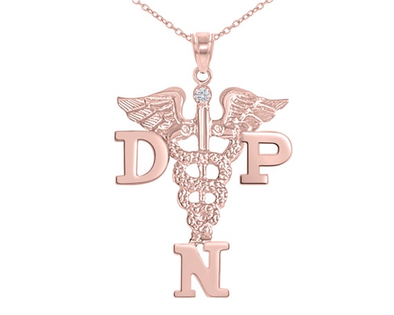 DNP Nurse Diamond Necklace 14K Rose 