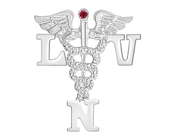 LVN Graduation Nursing Pin in Silver