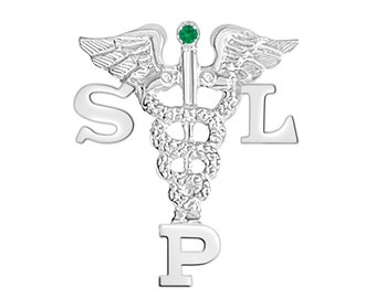 SLP Graduation Pin for Speech in Silver