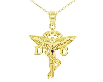 Chiropractor Graduate Necklace 14K Gold
