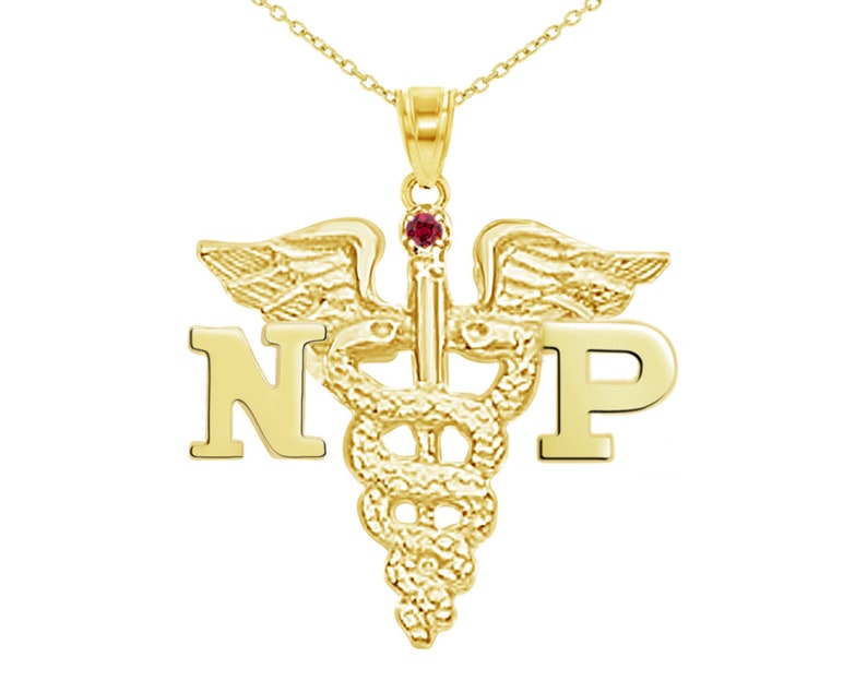 14K Gold Nurse Practitioner NP Necklace Etsy