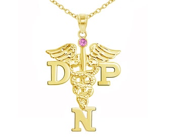 14K DNP Dr Nursing Practice Necklace