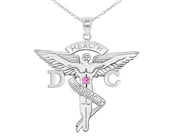 Chiropractor DC Silver Charm Necklace