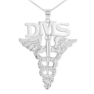 DMS Graduation Necklace is Silver for Diagnostic Medical Sonographers