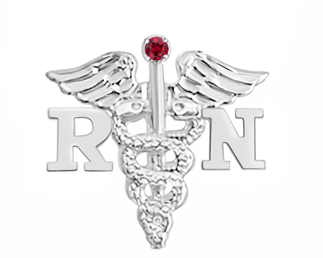 RN Nursing Pin Silver Registered Nurse Etsy