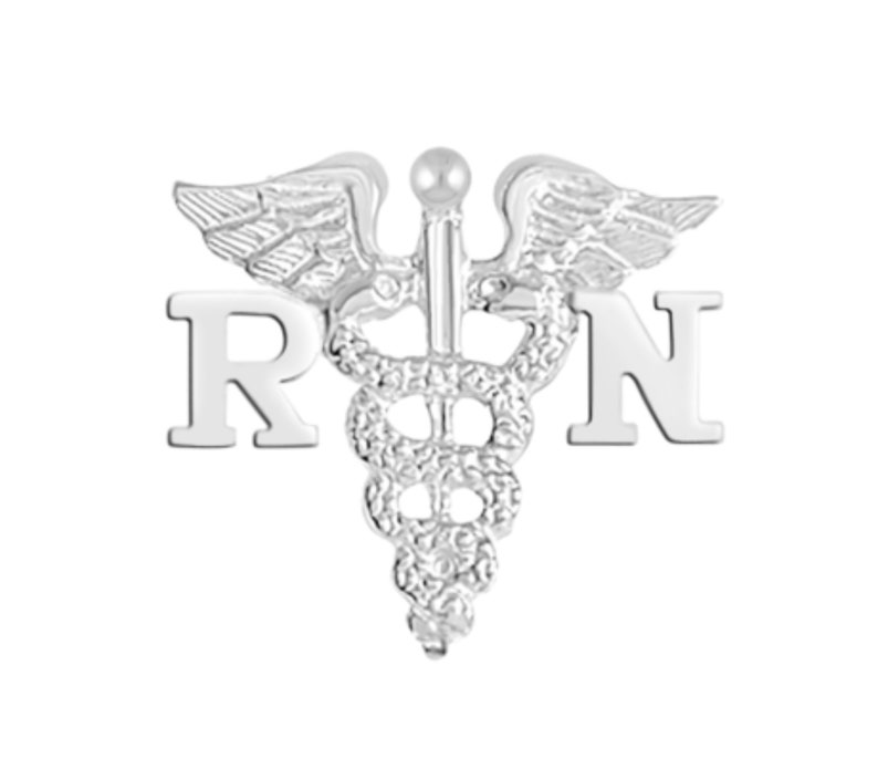 RN Nursing Pin Silver Registered Nurse Etsy