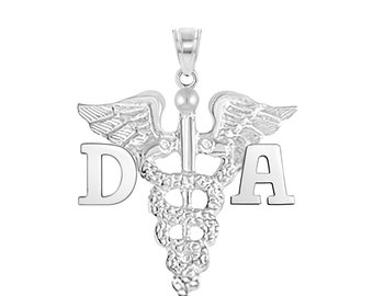 Dental Assistant DA Grad Charm in Silver