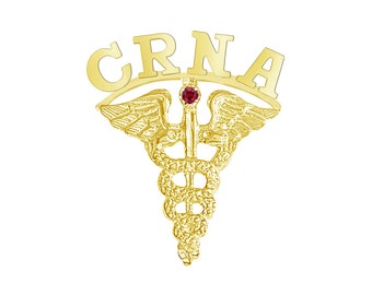 CRNA Graduation Nursing Pin in 14K Gold