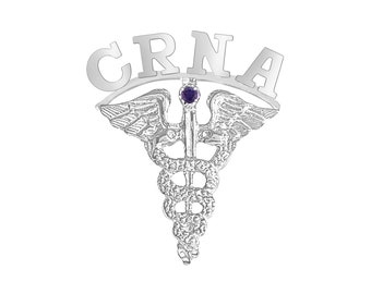 CRNA Nursing Pin for Graduation - Silver