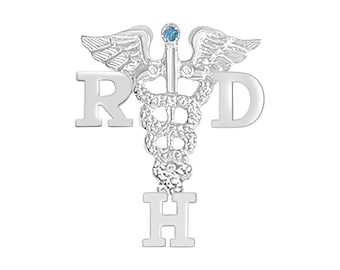 Dental Hygienist RDH Grad Pin in Silver