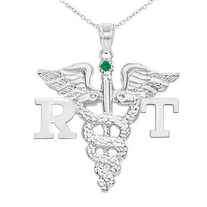 Respiratory Therapist RT Silver Necklace