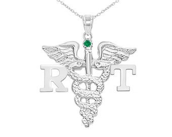 Respiratory Therapist RT Silver Necklace