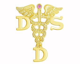 DDS Dentist Graduation Pin 14K Gold Yellow