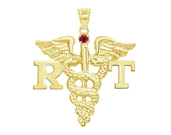 Respiratory Therapist RT Charm 14K Gold