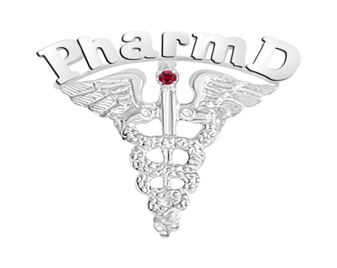 Featured listing image: PharmD Graduation Pin Silver Pharmacist