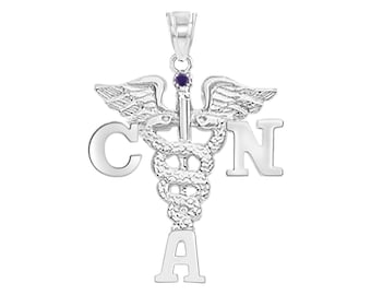 Certified Nurse Assist CNA Charm Silver