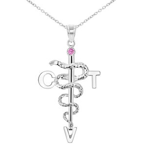 Certified Vet Tech CVT Silver Necklace
