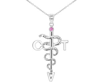 Certified Vet Tech CVT Silver Necklace