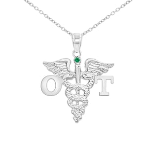 Occupational Therapist OT Necklace Silver