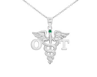 Occupational Therapist OT Necklace Silver
